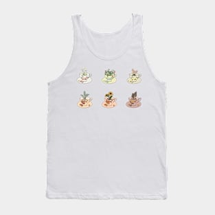 Spring and Fall Cottagecore Tea Cup collection Tank Top